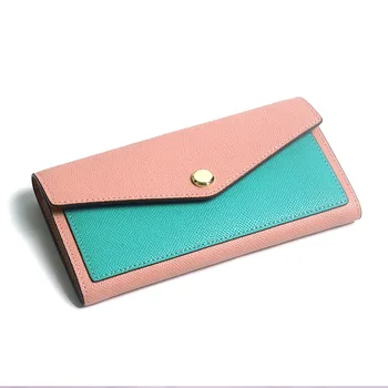 Fashion Long Wallet Moteriškos natūralios odos kreditinių kortelių laikiklis Hasp prekės ženklo dizaino rankinė ląstelių laikikliui Piniginė Sankabos krepšys - Nuotrauka 1  