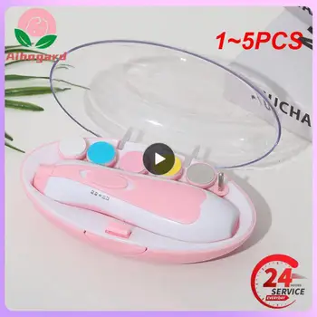 1~5PCS in 1 Baby Nail Clippers Safe Electric Baby Nail Cutter Trim Polish Grooming Kit For Kids Kūdikių naujagimiai Nagų žoliapjovė - Nuotrauka 1  