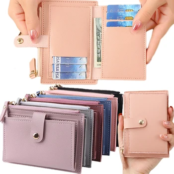 Naujos moteriškos piniginės Užtrauktukas PU odinė monetų piniginė prabangi dizainerio piniginė raktų kortelių laikiklis Laikymo maišelis Mados mergina Sankaba Piniginė - Nuotrauka 1  