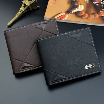 New Men's Wallet Money Bag PU Leather Business Short Wallet Vintage Soft Purse Multi-card Holder Portefeuille Homme Billetera - Nuotrauka 1  