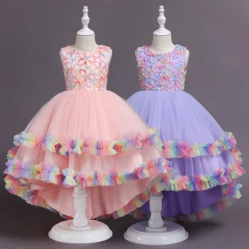 Oficiali berankovė vestuvinė suknelė Tutu princesės suknelė Gėlių mergaitės Vaikų drabužiai Vaikų vakarėlio suknelė mergaitei - Nuotrauka 1  