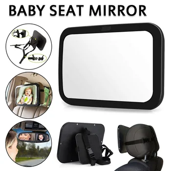 Reguliuojamas platus automobilio galinės sėdynės vaizdo veidrodis Kūdikio / vaiko sėdynė Automobilio saugos veidrodžio monitorius Galvos atrama Aukštos kokybės automobilio salono stilius - Nuotrauka 1  