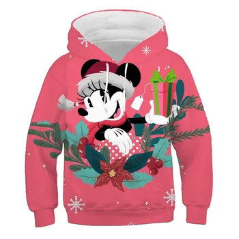 Christmas Hoodie Disney džemperis Casual Sweatshirt Women's Fashion Mickey Print Autumn ilgomis rankovėmis madingas gatvės viršus - Nuotrauka 1  
