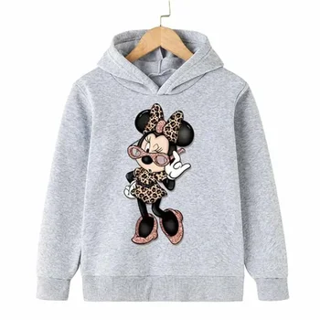 Cartoon Minnie Mouse Print Hoodies Kids Clothes Sweatshirt Girls Children Cotton Long Sleeve Džemperis Drabužių dropship - Nuotrauka 1  