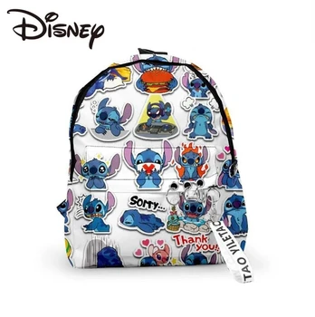 Diseny Cartoon Cute Stitch Childrens Schoolbag Luxury Brand Large Talpa Travel Bag Fashion Student Backpack - Nuotrauka 1  