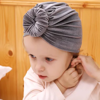 Velet sraigės skrybėlė mergaitėms Spurgų kepurės Kepurės Naujagimis Turbanas Kūdikių minkšti vaikai Galvos lankas Vaikai Galvos apdangalas Bebe Žieminės pupelės - Nuotrauka 1  