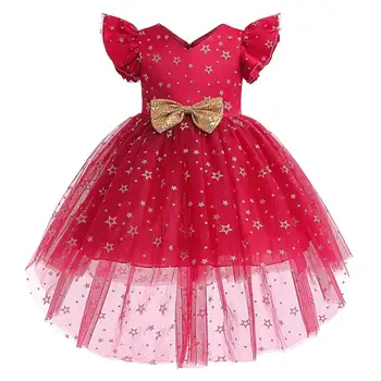 Vasaros vaikų drabužiai Gražios korėjiečių mažos mergaitės suknelės Žvaigždės Pring Princess Vakarėlio kostiumas Vestidos Peteliškės apranga Apranga - Nuotrauka 1  