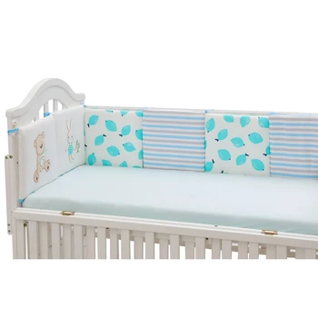 Sulankstoma kūdikio lovos buferis Medvilninis kūdikio lovelės apsaugos kilimėlis Daugiaspalviai vaikiškos lovelės buferiai lovelėje naujagimiams - Nuotrauka 1  