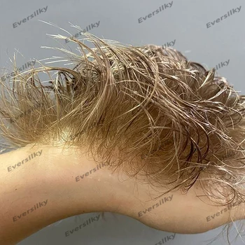 Neaptinkama mikroskino bazė Vyrai Toupee 100% Mergelės žmogaus plaukai Vyro peruko pakeitimas Itin plona oda Natūrali plaukų linija Plaukų kirpimas - Nuotrauka 1  