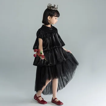 Girls Cake Dress Solid Color 2023 Vaikų Lolitos princesės suknelė burbulinėmis rankovėmis Vakarėlio suknelė vaikams - Nuotrauka 1  