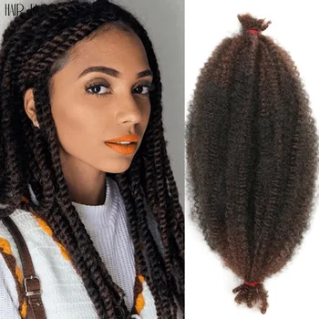 16Inch Marley pynės nėrimo plaukai Sintetiniai Afro Kinky pynės Plaukų priauginimas Iš anksto atskirti Springy Marley Twist plaukai moterims - Nuotrauka 1  