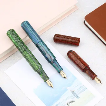 MAJOHN Final Craftsman Maru Color Portable Mini Resin Short Pen Iridium Gold Pen Transparent Color Ink Student Practice Ink Pen - Nuotrauka 1  