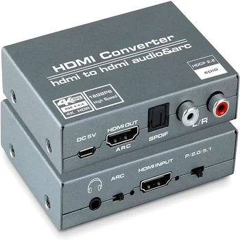  su HDMI suderinamas 2.0 garso ištraukiklis į RCA 4K 60Hz YUV4: 4: 4 HDR garso keitiklio adapteris 4K į optinį TOSLINK SPDIF - Nuotrauka 1  