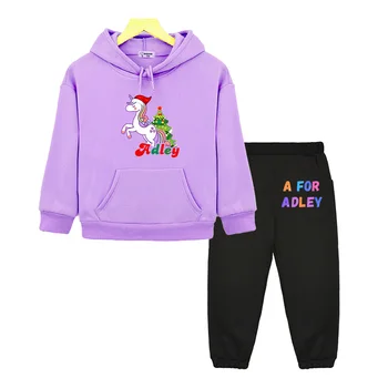 A Adley Kalėdų sezonui Vaikų drabužių rinkiniai Žieminiai laisvi džemperiai su gobtuvu Animaciniai filmai su gobtuvais Šilti oversized megztiniai Kostiumai - Nuotrauka 1  