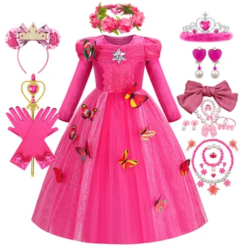 Merginos Aurora Princesė Cosplay suknelė Helovino vakarėlis Išgalvotas drugelis Pelenės kostiumas Vaikai Karnavalo apranga Drabužiai Vaikai - Nuotrauka 1  