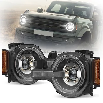 DOT sertifikuotas LED priekinis žibintas su šoniniu gabaritiniu žibintu Ford Bronco 2021 2022 2023 transporto priemonių dalys atnaujinta LED apšvietimo sistema - Nuotrauka 1  
