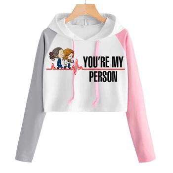 New Greys Anatomy Hoodies Women Ilgomis rankovėmis megztiniai Harajuku You Are My Person Printed Sweatshirts Lover Ecg Hoodie Female - Nuotrauka 1  