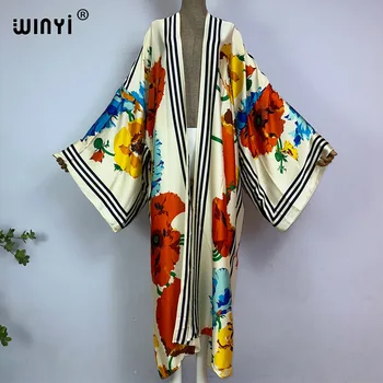 WINYI kimono vasara naujas spaudinys boho kaftans moteriai Slėptuvė Elegantiškas megztinis seksualus Holiday maxi beach dėvėti maudymosi kostiumėlį vakarėlio suknelė - Nuotrauka 1  