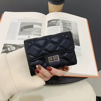 Short Women's 2023 Naujas internete populiarus pinigų klipas Fashion Student Multi Card Soft Leather Lingge piniginė - Nuotrauka 1  