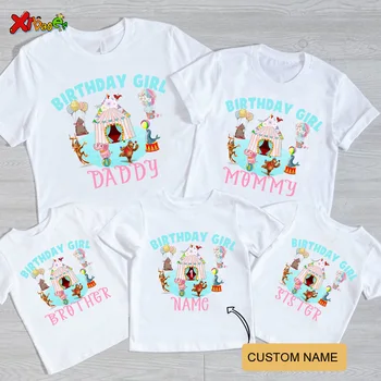 family marškinėlių komplektas mergaitės gimtadieniui Deranti apranga Karnavalas Gimtadienio marškinėliai Pasirinktinis pavadinimas Marškinėliai Kūdikių cirkas Gimtadienis Berniukas Trišakiai - Nuotrauka 1  