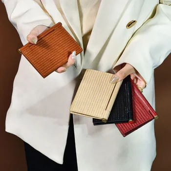 The New Fashion Network Red All Match Solid Color Multi-functional Thin Card Bag Name Card Holder Lengvas ir kompaktiškas - Nuotrauka 1  