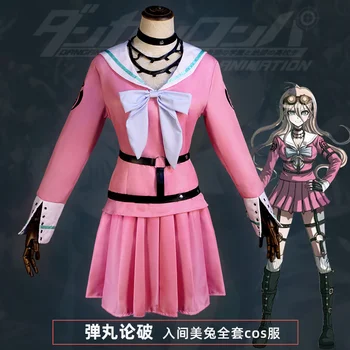 Naujas anime Miu Iruma Cosplay kostiumas Danganronpa V3 Cosplay mokyklos uniforma ir perukas Anime Cosplay Helovino kostiumas moterims mergaitėms - Nuotrauka 1  