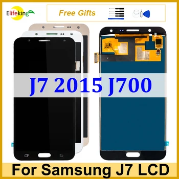J7 LCD skirtas Samsung Galaxy J7 Pro 2017 J730 ekrano lietimui jautrus ekranas Samsung J7 2015 J700 Repalcement Digitizer surinkimo remontas - Nuotrauka 2  