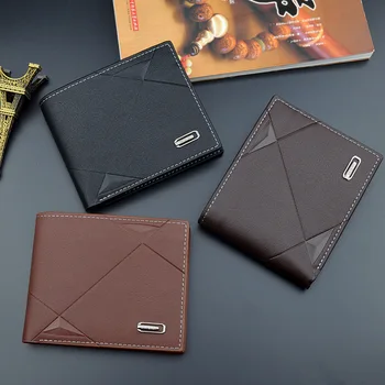 New Men's Wallet Money Bag PU Leather Business Short Wallet Vintage Soft Purse Multi-card Holder Portefeuille Homme Billetera - Nuotrauka 2  