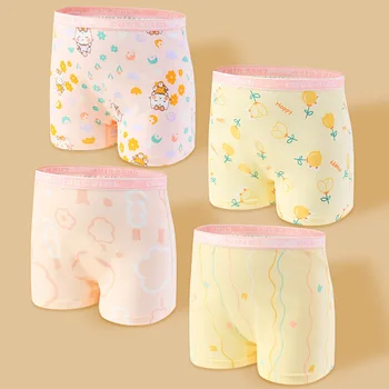 New came Girls Underwear Free Shipping Fashion Kids cotton character baby children pantsties short boxer 4pc 2-12year M-3XL - Nuotrauka 2  