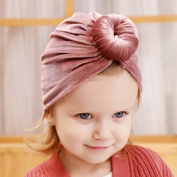 Velet sraigės skrybėlė mergaitėms Spurgų kepurės Kepurės Naujagimis Turbanas Kūdikių minkšti vaikai Galvos lankas Vaikai Galvos apdangalas Bebe Žieminės pupelės - Nuotrauka 2  