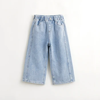 MARC&JANIE Girls Cotton Fashion Micro Jeans Kids Plačių kojų kelnės pavasario 240225 - Nuotrauka 2  
