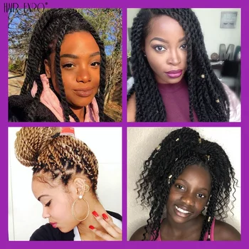 16Inch Marley pynės nėrimo plaukai Sintetiniai Afro Kinky pynės Plaukų priauginimas Iš anksto atskirti Springy Marley Twist plaukai moterims - Nuotrauka 2  