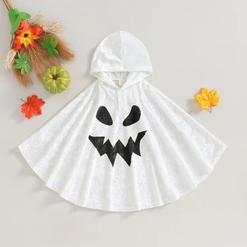 Bmnmsl Baby Halloween Ghost Hooded Pancho kostiumas Mielas vaiduoklių apsiaustas Cape Party rekvizitas berniukams mergaitėms - Nuotrauka 2  