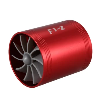 Dvigubos turbinos turbo įkroviklis Oro įsiurbimo dujų degalų taupymo ventiliatorius automobiliui (raudonas) - Nuotrauka 2  