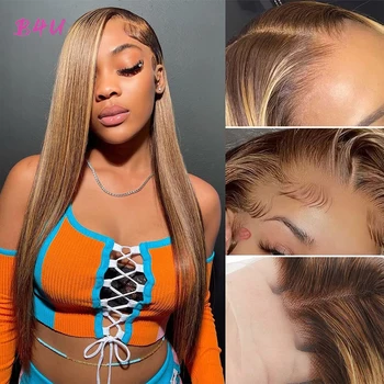 Highlight Wig Human Hair Body Wave Nėrinių priekinis perukas Brazilijos 13x6 Hd nėrinių priekinis perukas moterims Blondinė Deep Wave Žmogaus plaukų perukas - Nuotrauka 2  