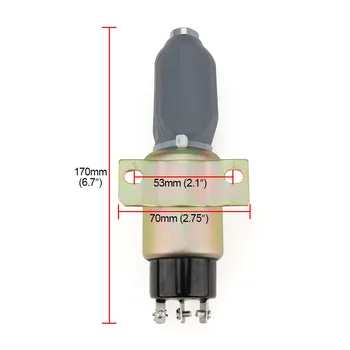 3864274 1751-24E Stop Shut Off Solenoid SA-3766T 24V for Cummins,New - Nuotrauka 2  