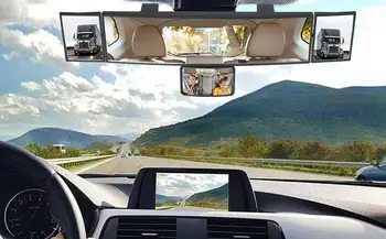 Galinio vaizdo veidrodis Panoraminis plataus kampo išgaubtas veidrodis visureigiui Sunkvežimių universalus salono spaustukas galinio vaizdo veidrodžio prieduose - Nuotrauka 2  
