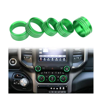 Ram priedams 2018-2021 valdymo rankenėlės dangtelis AC / garsumas / režimas / AUTO / naršyti jungiklio dekoro mygtuko apdaila, žalia - Nuotrauka 2  