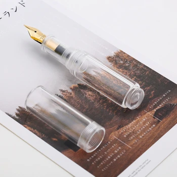 MAJOHN Final Craftsman Maru Color Portable Mini Resin Short Pen Iridium Gold Pen Transparent Color Ink Student Practice Ink Pen - Nuotrauka 2  