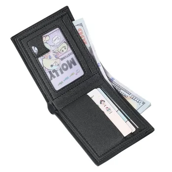 Užsienio prekyba vyrų piniginė vyrų trumpų pinigų klipas vyrų jaunimo mados ličiai grūdai horizontali moneta piniginė kelių kortelių krepšys - Nuotrauka 2  