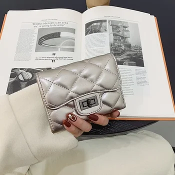 Short Women's 2023 Naujas internete populiarus pinigų klipas Fashion Student Multi Card Soft Leather Lingge piniginė - Nuotrauka 2  