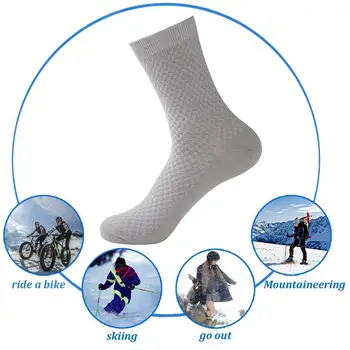 Vidutinio vamzdžio kojinės Super minkštas drėgmę praleidžiantis vyriškas žiemos šiltas vamzdelis kojinės Elastingos kvėpuojančios vidutinio dydžio vyriškos kojinės - Nuotrauka 2  