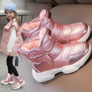 Vaikiški laisvalaikio sniego batai Nauji 2023 m. žiemos mergaičių kieti sutirštinti šilti patogūs medvilniniai paminkštinti batai mažylių madingi sniego batai - Nuotrauka 2  