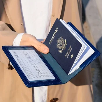 PU Leather Travel USA Passport Cover Personalizuotos moterys JAV Amerikos paso turėtojo dėklas Amerikai Vyrų kelionės dokumentų byla - Nuotrauka 2  