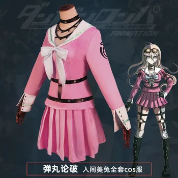 Naujas anime Miu Iruma Cosplay kostiumas Danganronpa V3 Cosplay mokyklos uniforma ir perukas Anime Cosplay Helovino kostiumas moterims mergaitėms - Nuotrauka 2  