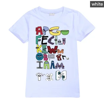 Boy's & Girl's Fashion Tops Tees Vaikiški 100% marškinėliai 26 Alphabet Lore Print Casual Family Clothing Set Kids for 2-14Years - Nuotrauka 2  