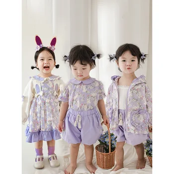 Girls' Purple Rabbit 2023 Pavasario nauji marškiniai Vaikų mažas šviežias viršus - Nuotrauka 2  